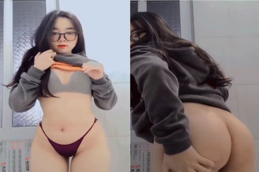 Em kính cận dễ thương khoe vòng 3 quyến rũ
