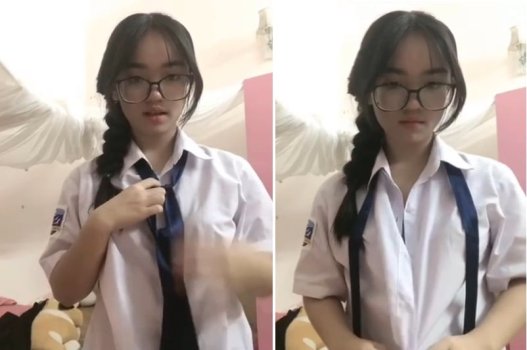 Nữ sinh mặc kính cận sexy khoe vẻ đẹp hoàn hảo của mông